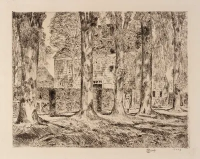 The Village Elms, Easthampton by Чайлд Хассам, 1923 — digital art print download
