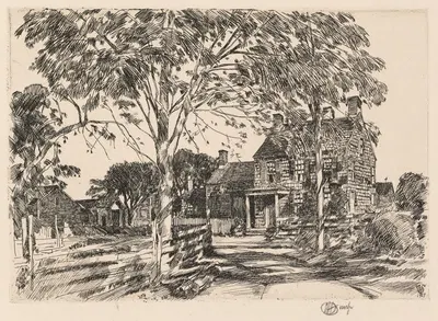 Walt Whitman's Birthplace by Чайлд Хассам, 1927 — digital art print download