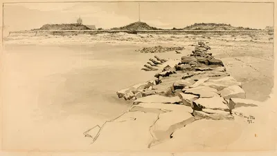 Форт Мултри на месте старого форта Салливана by Эрнест Пейзотто, 1897 — digital art print download