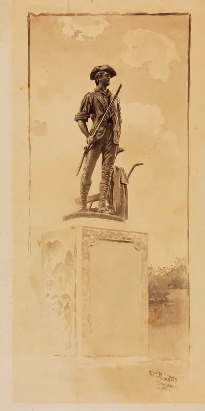 Памятник Минутному человеку by Эрнест Пейзотто, 1897 — digital art print download