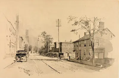 Trenton, Old King Street Looking from Hessian Headquarters by Ernest Peixotto, 1897 — digital art print download