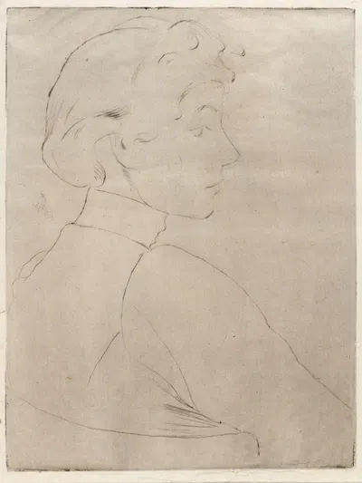 Large Head in Profile by Джулиан Олден Уир, 1891 — digital art print download