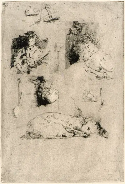 Studies by Джулиан Олден Уир — digital art print download