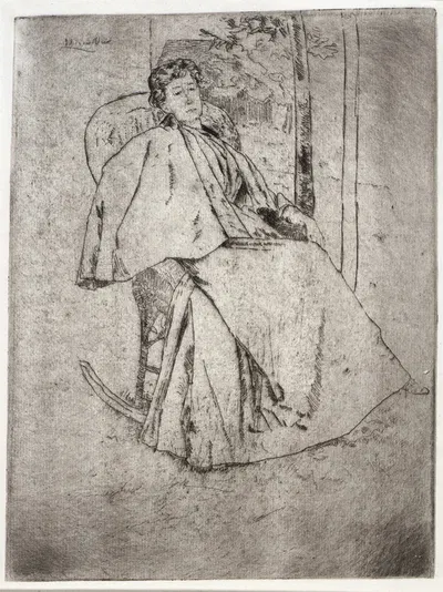 The Rocking Chair by Джулиан Олден Уир, 1890 — digital art print download