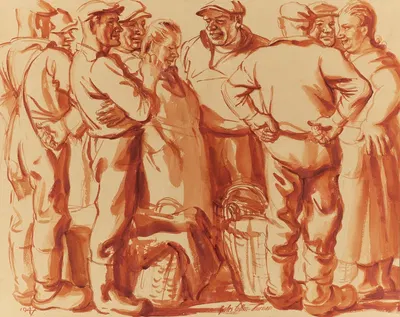 Groep vissers by Юлий Коллен Тёрнер, 1947 — digital art print download