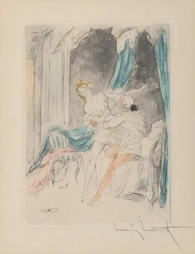 Le Nuit et le Moment Pl.3 by Louis Icart, 1946 — digital art print download