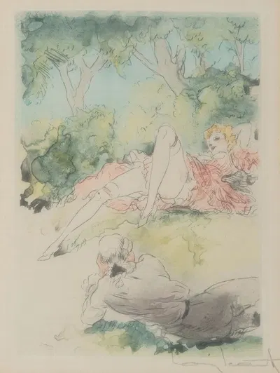 Le Nuit et le Moment Pl.4 by Louis Icart, 1946 — digital art print download