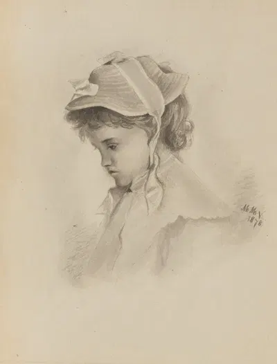 Head of a Child Looking Down by Mary Vaux Walcott, 1878 — digital art print download