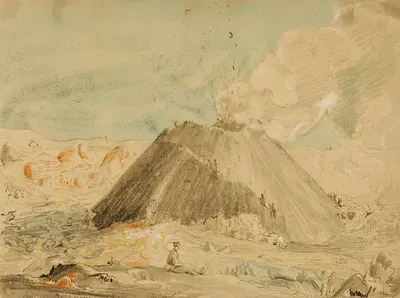 Figures Near Volcano by Майнер Килборн Келлог — digital art print download