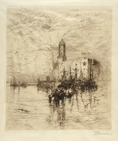 Castle of San Juan de Vlua, Vera Cruz by Thomas Moran, 1884 — digital art print download