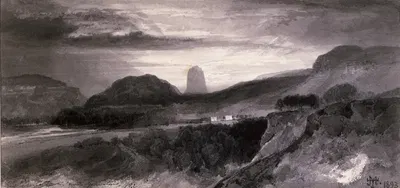 The Devil's Tower from Johnstons by Thomas Moran, 1893 — digital art print download