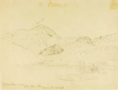Yellowstone Park, Mammoth Hot Springs by Thomas Moran, 1892 — digital art print download