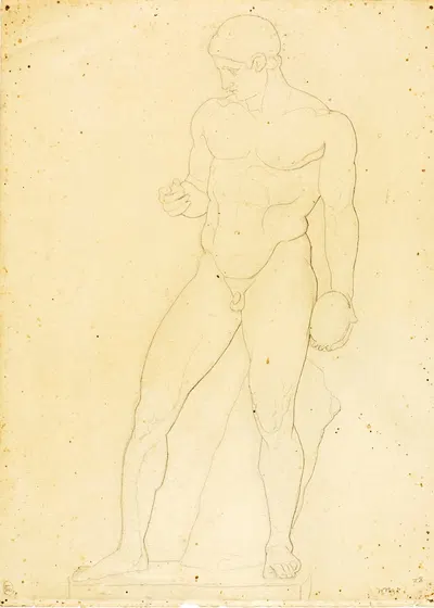 Standing Discus Thrower (Vatican no. 615), front view by William Page — digital art print download