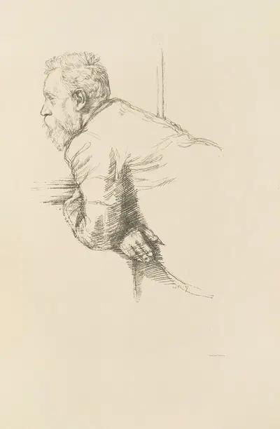 Mr. W. E. Henley by Уильям Ротенштейн, 1898 — digital art print download
