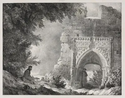 Ruins of the Palace of the White Queen by Александр Эварист Фрагонар, 1824 — digital art print download