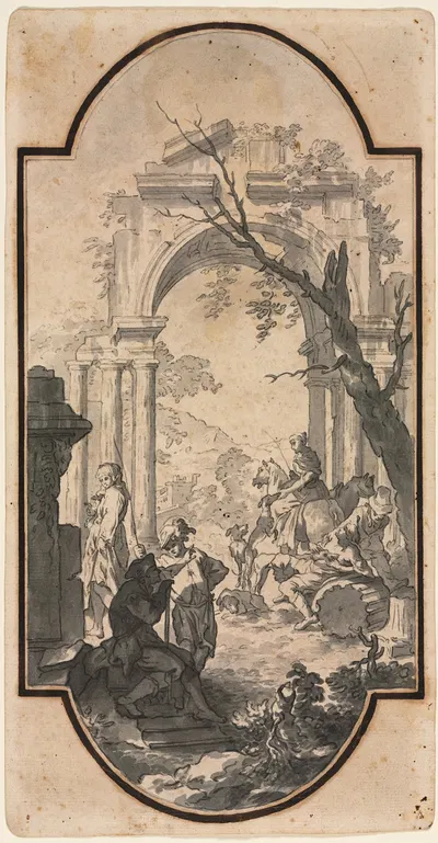 Triumphal Arch and Figures by Андреа Локателли — digital art print download