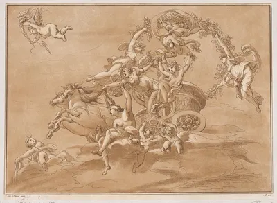 A goddess in a chariot by Andrea Scacciati — digital art print download