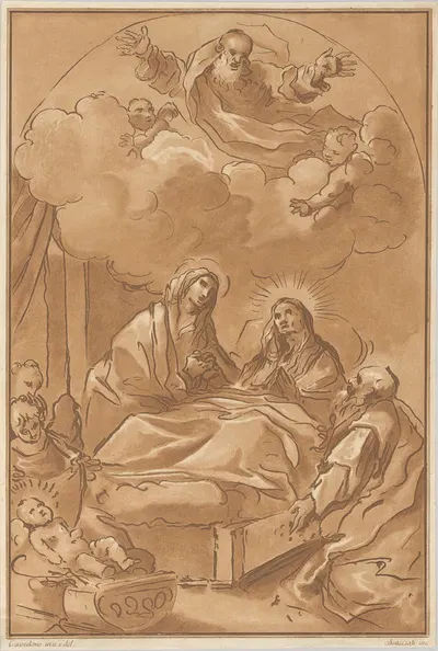 The Death of Saint Anne by Andrea Scacciati, 1766 — digital art print download