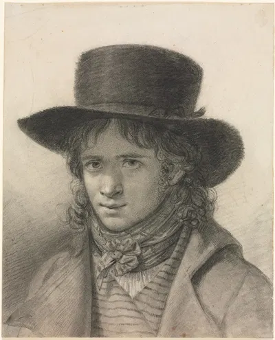 Self-Portrait in a Hat by Анн Луи Жироде-Триосон, c. 1790 — digital art print download