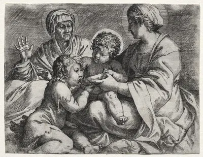 Virgin with the Bowl by Annibale Carracci, 1606 — digital art print download