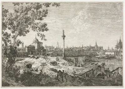 Panorama of a City on a River by Canaletto — digital art print download