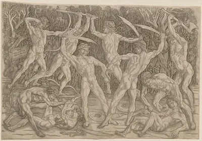 Battle of the Nudes by Antonio del Pollaiuolo — digital art print download