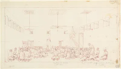 Tartars at Prayer by Денис Огюст Мари Раффе, 1837 — digital art print download