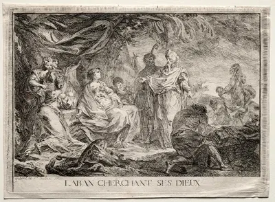 Laban Searching for His Household Gods by Огюстен де Сент-Обен, 1763 — digital art print download
