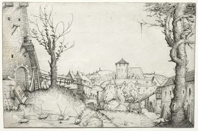 Courtyard of a castle by Augustin Hirschvogel, 1546 — digital art print download