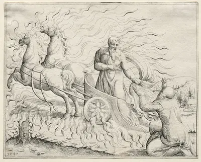 Elijah Ascends to Heaven by Augustin Hirschvogel, 1547 — digital art print download