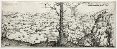 Landscape with the conversion of saulus by Augustin Hirschvogel, 1545 — digital art print download