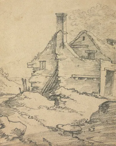 Houses in a Landscape by Бенджамин Баркер — digital art print download