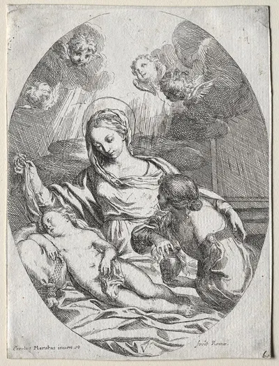 Madonna and Child with the Magdalen by Карло Маратти — digital art print download