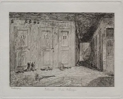Interior of an Inn by Шарль Франсуа Дюбини, 1861 — digital art print download