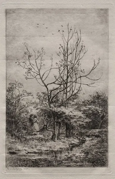 The Orchard by Шарль Франсуа Дюбини, 1868 — digital art print download
