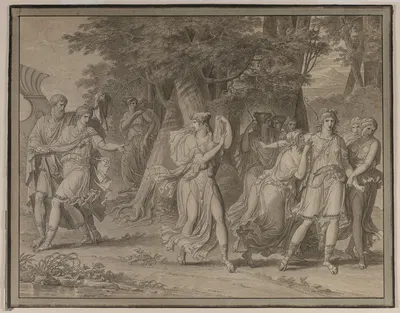 Telemachus, Urged by Mentor, Leaving the Island of Calypso by Charles Meynier, 1800 — digital art print download