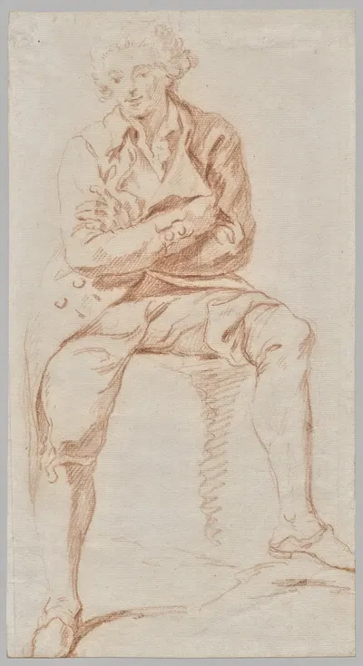 A Man Seated on the Edge of a Table by Charles Parrocel — digital art print download