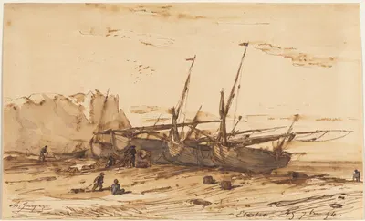 Étretat by Шарль Эмиль Жак, 1854 — digital art print download