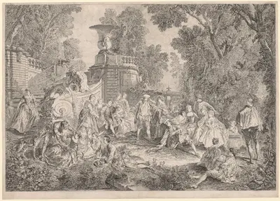 The Game of Blind Man's Bluff by Шарль-Николя Кошен, 1739 — digital art print download