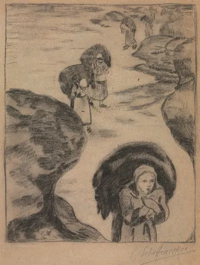 Seaweed Gatherers, Yport by Клод Эмиль Шюффенекер, c. 1889 — digital art print download