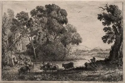 The Cowherder by Клод Лоррен, 1636 — digital art print download