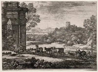 The Herd Returning in Stormy Weather by Claude Lorrain, 1651 — digital art print download