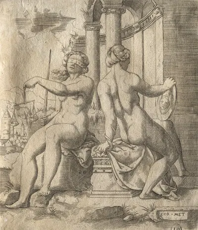 Justice and Prudence by Cornelis Massys, 1538 — digital art print download