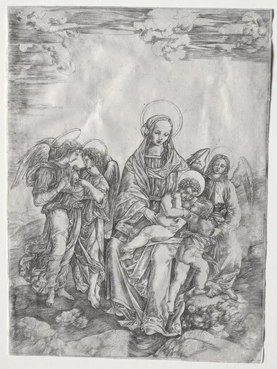 Virgin and Child with the Infant St. John by Cristofano Robetta — digital art print download