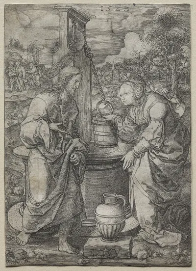 Christ and the Woman of Samaria by Dirk Vellert, 1523 — digital art print download