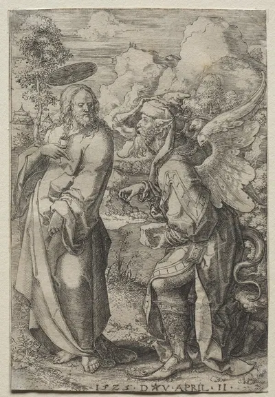 Temptation of Christ by Dirk Vellert, 1525 — digital art print download