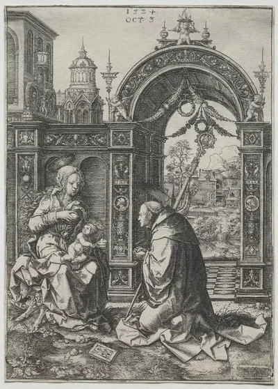The Vision of St. Bernard by Dirk Vellert, 1524 — digital art print download