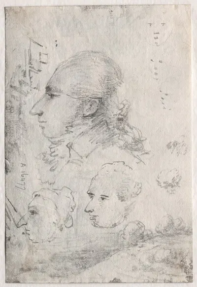 Studies of Heads by Dr. Thomas Monro — digital art print download