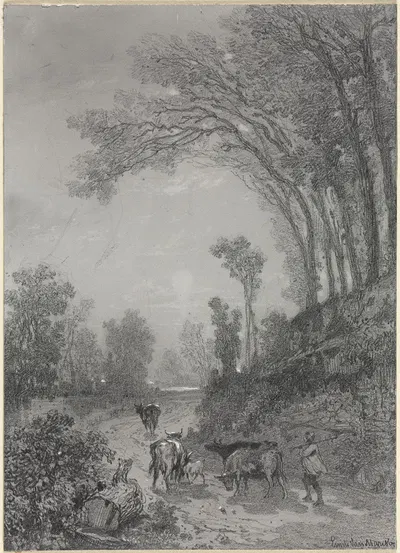 Landscape with Cows by Эмиль ван Марке — digital art print download