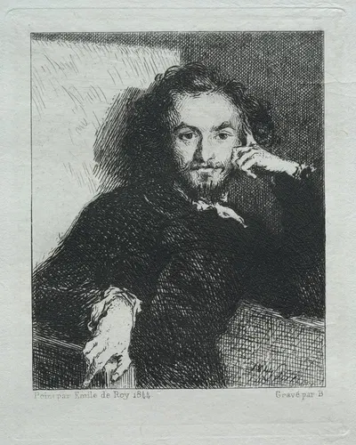 Baudelaire, after Emil de Roy by Феликс Браккемонд, 1869 — digital art print download